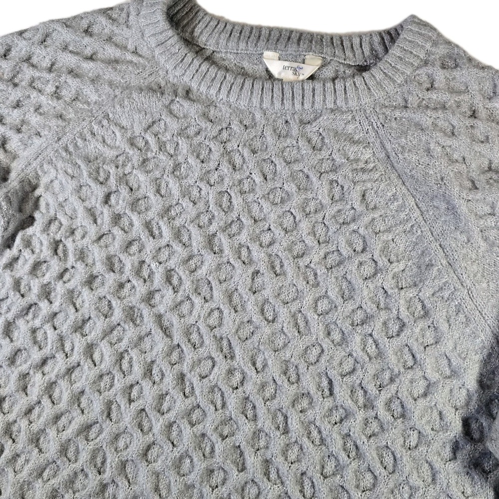 Terra & Sky Grey Plus‎ Crew Neck Long Sleeve Neutral Super Soft Sweater 0X 14W